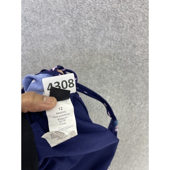 Island Escape Women's Tankini Blue Strappy Cross Back Size 12 Pink  Swim top - Picture 3 of 8